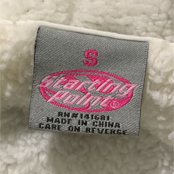 Starting Point Women's Jacket Black Sz Small Quilted Hoodie Sherpa Fleece Lining - Picture 5 of 6